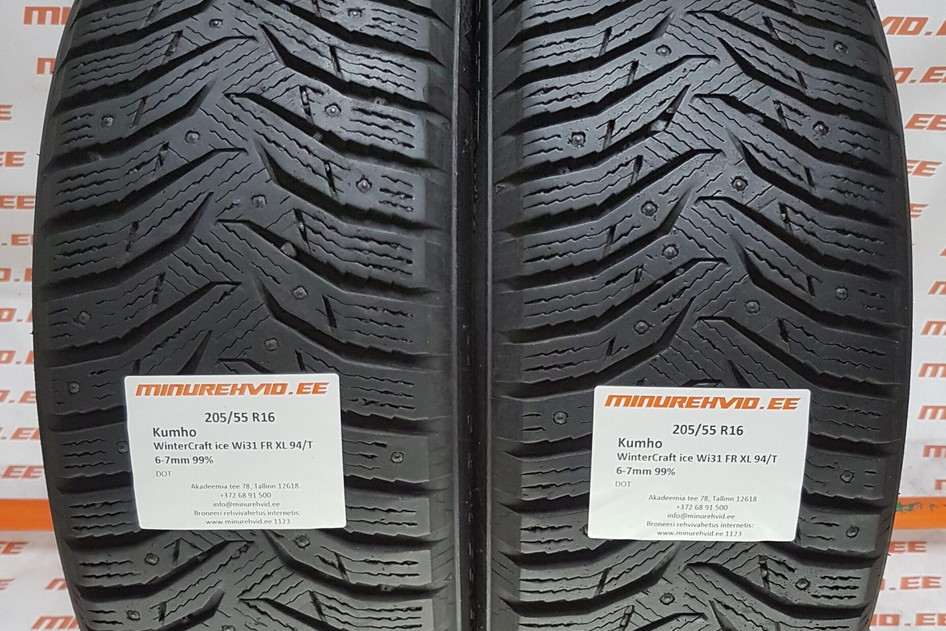 Used studded tire 205/55R16 Kumho WinterCraft ice Wi31 FR XL 94/T