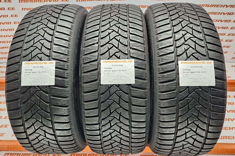 Used studless winter tire 215/55R16 Dunlop Winter Sport 5 XL 97/H