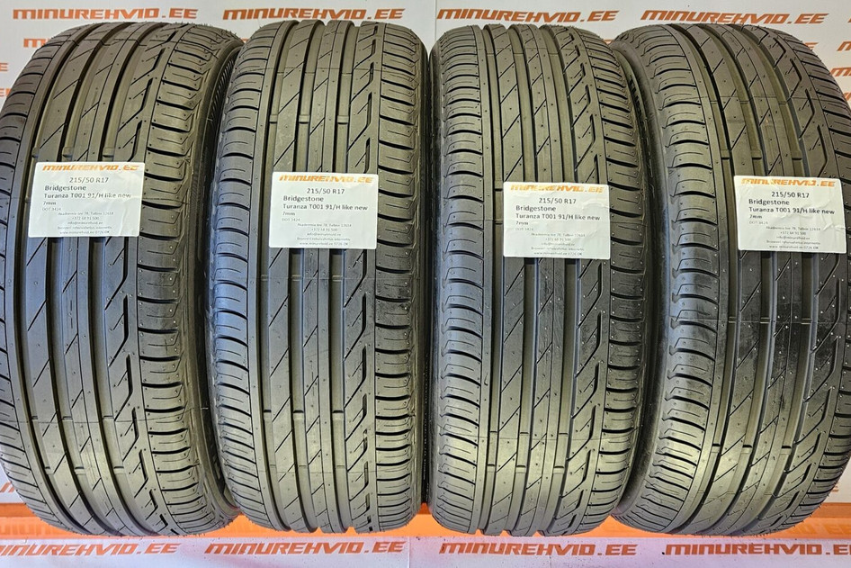 Подержанный летняя шина 215/50R17 Bridgestone Turanza T001 91/H like new