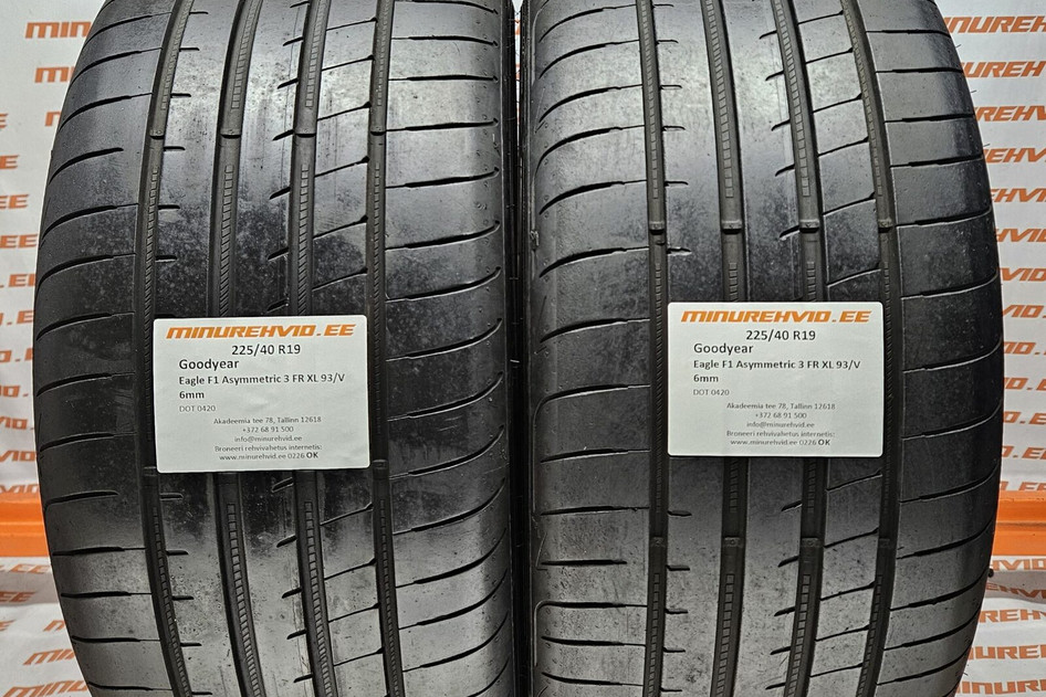 Kasutatud suverehv 225/40R19 GoodYear Eagle F1 Asymmetric 3 FR XL 93/V