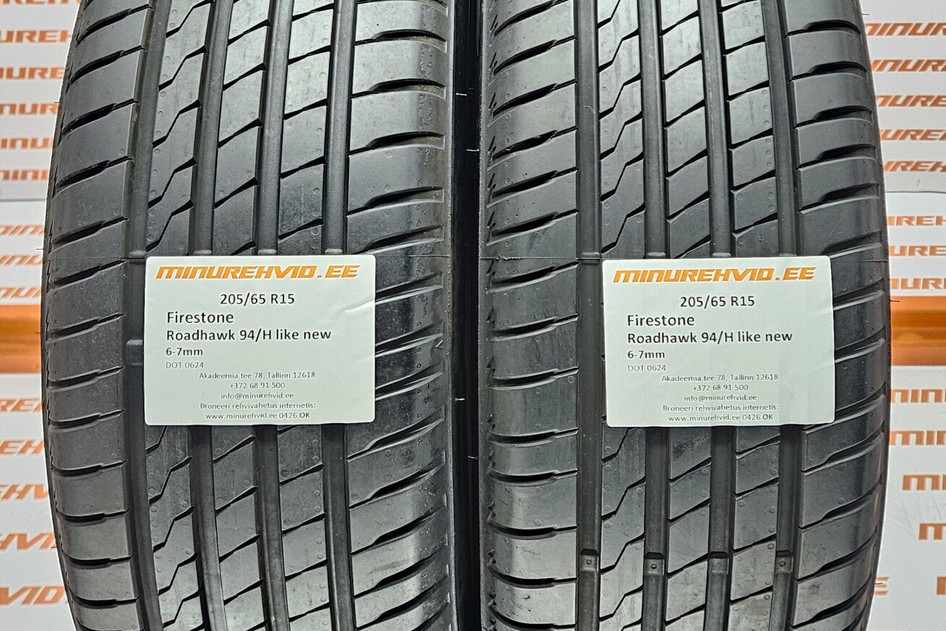 Подержанный летняя шина 205/65R15 Firestone Roadhawk 94/H like new