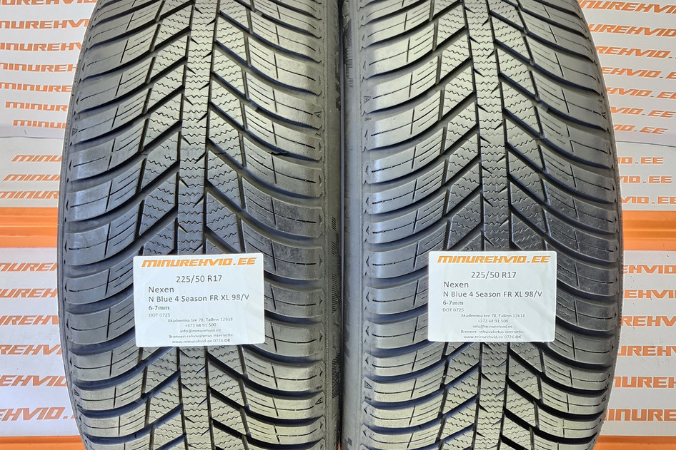 Used studless winter tire 225/50R17 Nexen N Blue 4 Season FR XL 98/V