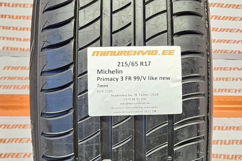 Kasutatud suverehv 215/65R17 Michelin Primacy 3 FR 99/V like new 2325/1