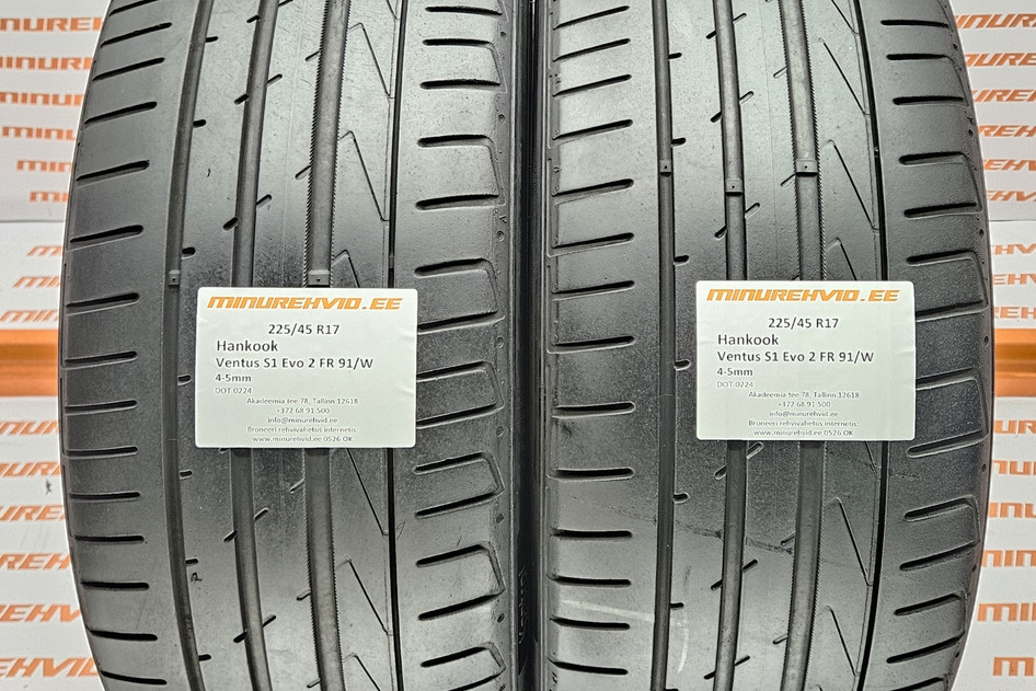Подержанный летняя шина 225/45R17 Hankook Ventus S1 Evo 2 FR 91/W