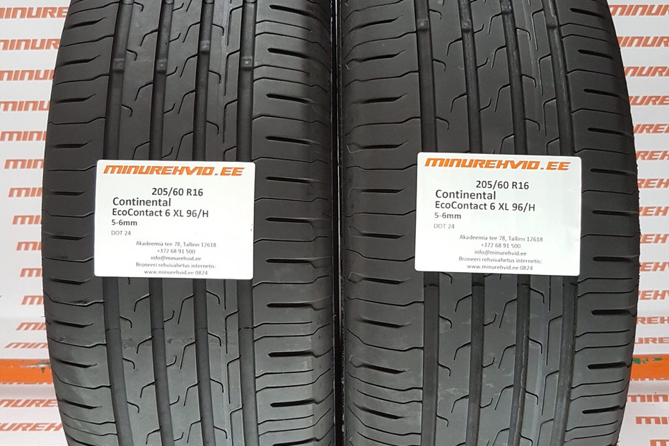 Подержанный летняя шина 205/60R16 Continental EcoContact 6 XL 96/H
