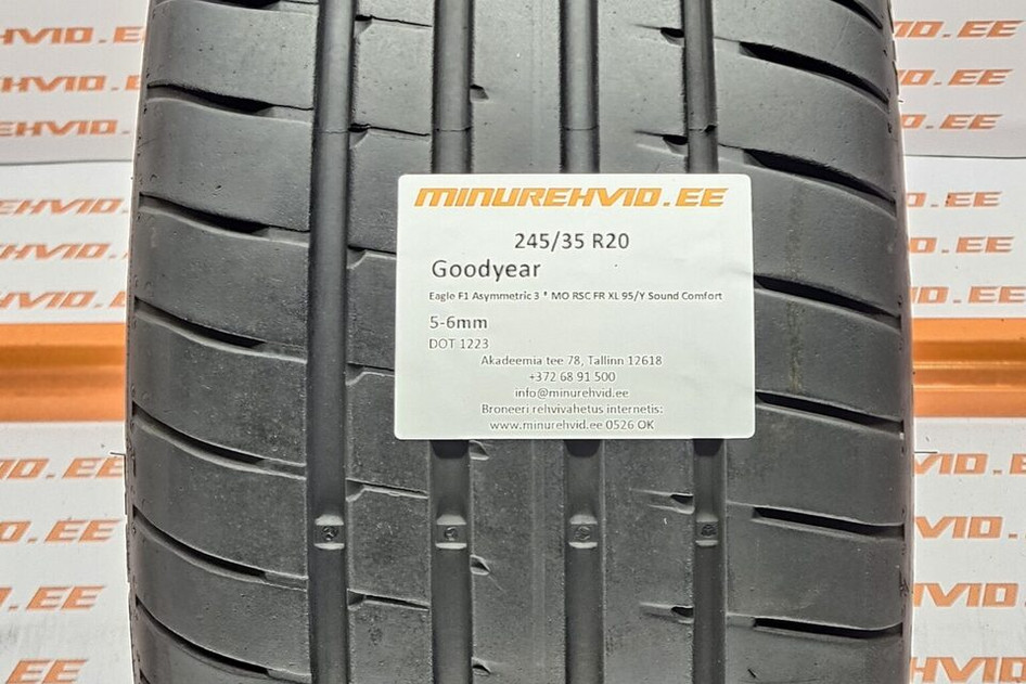 Подержанный летняя шина 245/35R20 GoodYear Eagle F1 Asymmetric 3 * MOE RSC FR XL 95/Y Sound Comfort