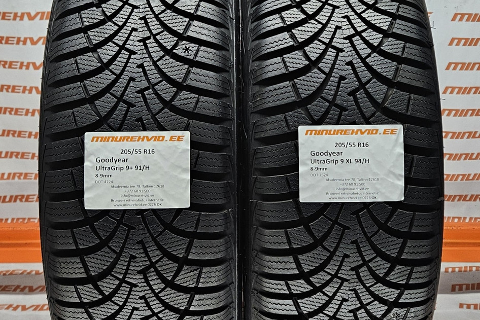 Kasutatud lamellrehv 205/55R16 GoodYear UltraGrip 9+ 91/94/H