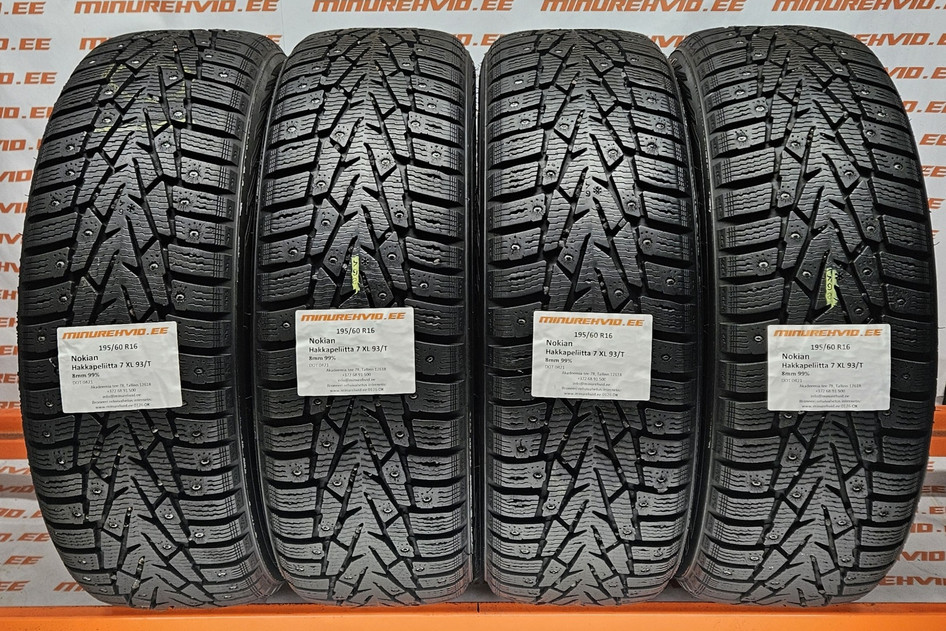 Kasutatud naastrehv 195/60R16 Nokian Hakkapeliitta 7 XL 93/T