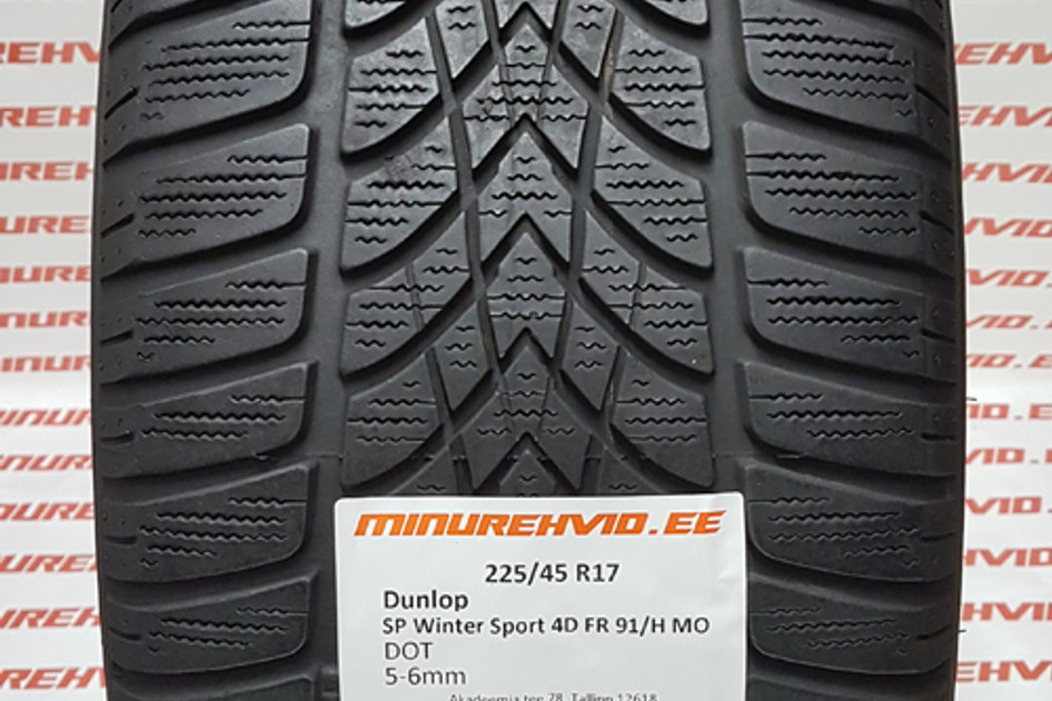 Used studless winter tire 225/45R17 Dunlop SP Winter Sport 4D FR 91/H MO