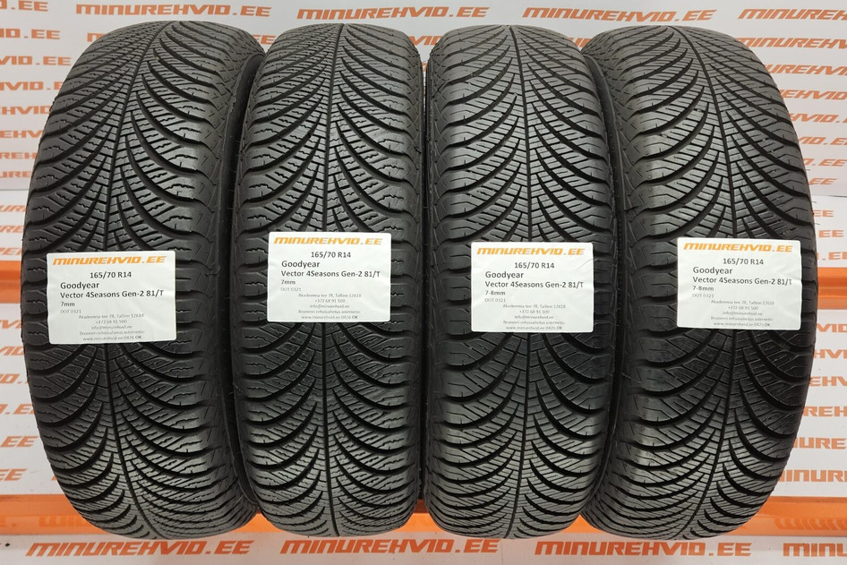 Used studless winter tire 165/70R14 GoodYear Vector 4Seasons GEN-2 81/T