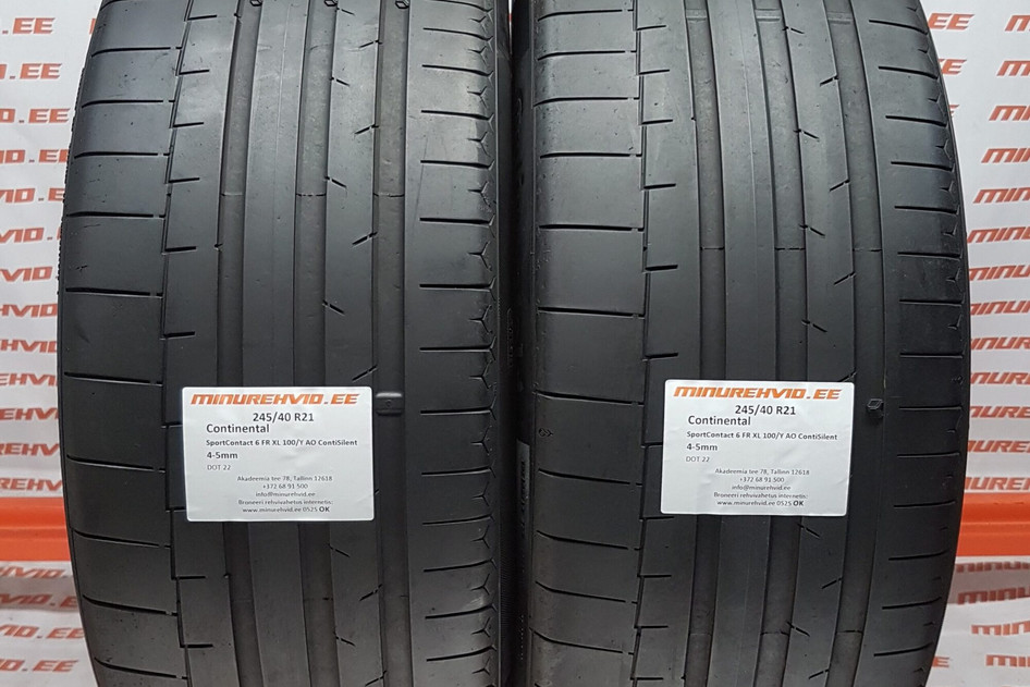 Used summer tire 245/40R21 Continental SportContact 6 FR XL 100/Y AO ContiSilent