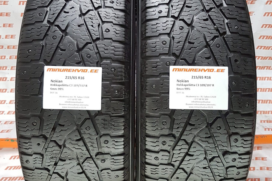 Подержанный шипованная шина 215/65R16 Nokian Hakkapeliitta C3 109/107/R.