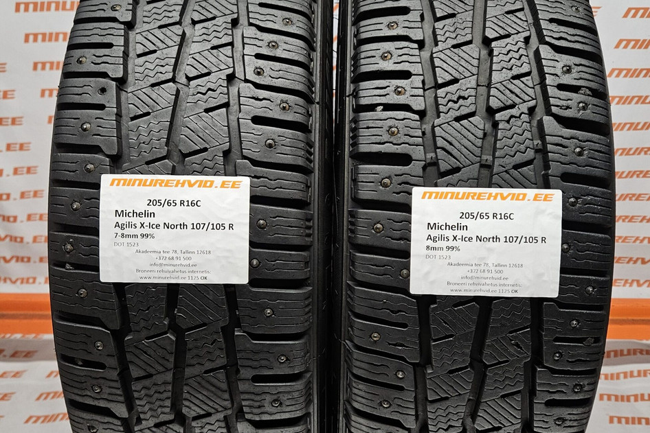 Lietots studded tire 205/65R16 Michelin Agilis X-Ice North 107/105 R 1523