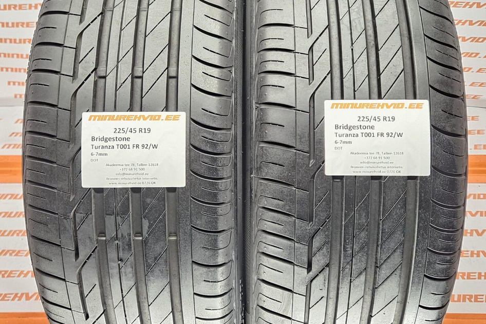 Used summer tire 225/45R19 Bridgestone Turanza T001 FR 92/W