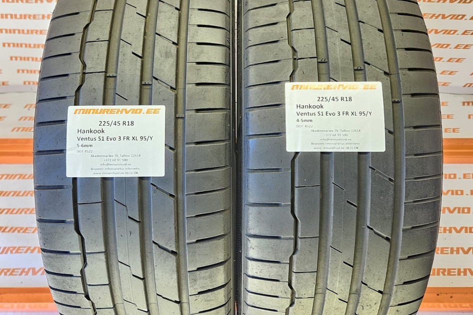 Kasutatud suverehv 225/45R18 Hankook Ventus S1 Evo 3 FR XL 95/Y 4522