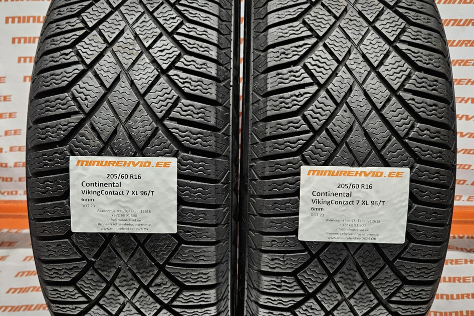 Used studless winter tire 205/60R16 Continental VikingContact 7 XL 96/T 2023