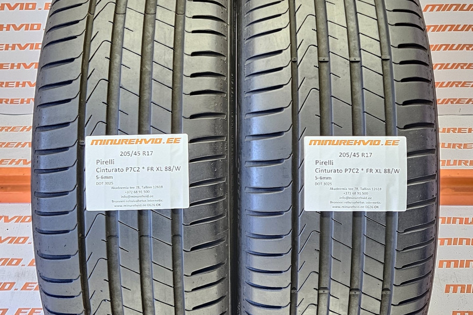 Kasutatud suverehv 205/45R17 Pirelli Cinturato P7C2 * FR XL 88/W