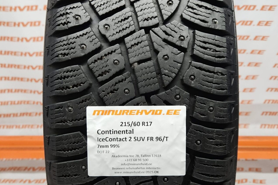 Used studded tire 215/60R17 Continental IceContact 2 SUV FR 96/T