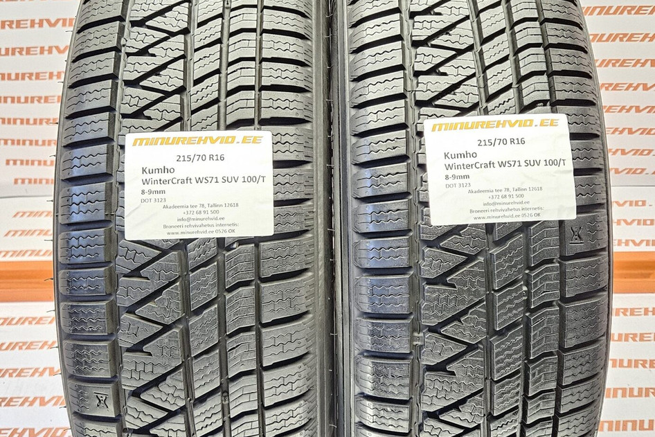 Подержанный нешипованная шина 215/70R16 Kumho WinterCraft WS71 SUV 100/T 3123