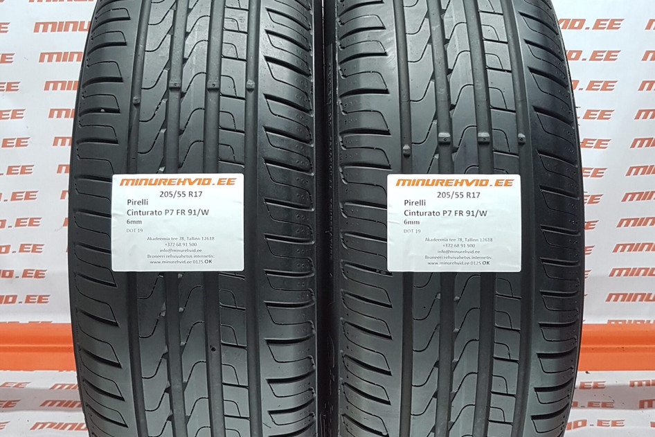 Kasutatud suverehv 205/55R17 Pirelli Cinturato P7 FR 91/W.