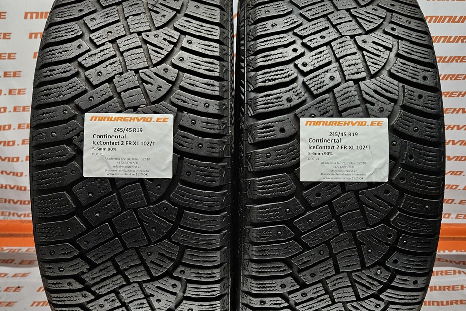 Used studded tire 245/45R19 Continental IceContact 2 FR XL 102/T