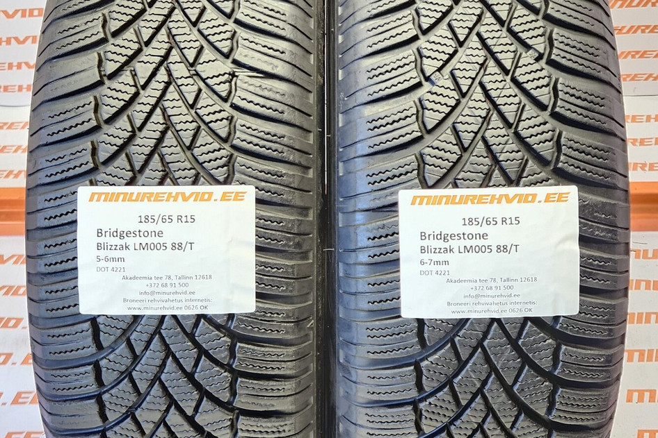Подержанный нешипованная шина 185/65R15 Bridgestone Blizzak LM005 88/T