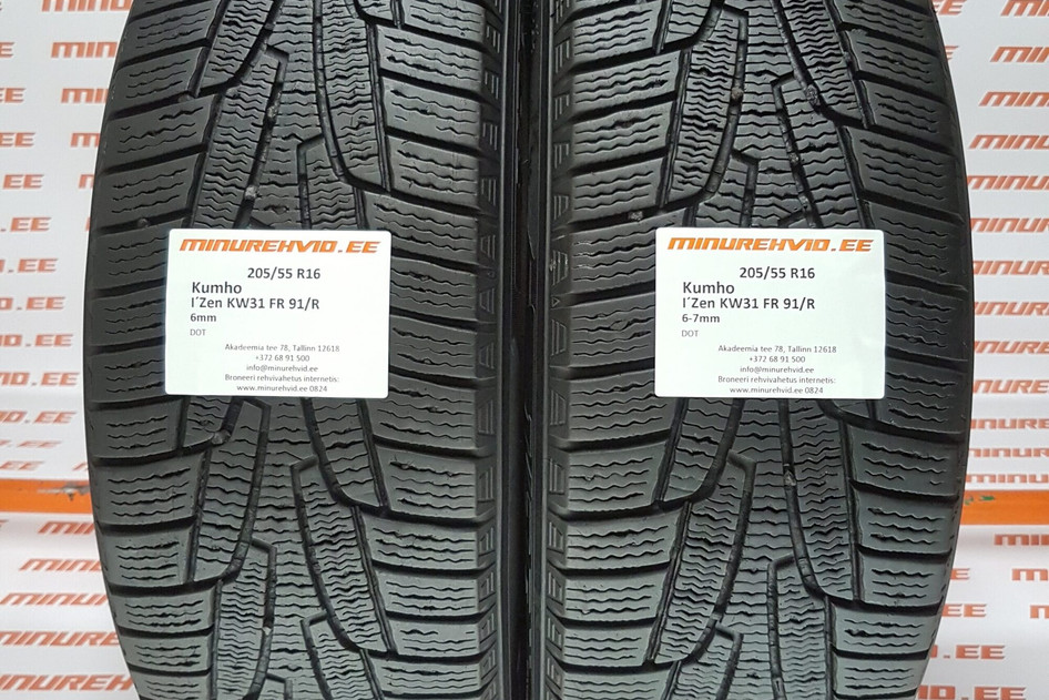 Used studless winter tire 205/55R16 Kumho I´Zen KW31 FR 91/R