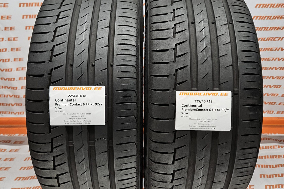 Used summer tire 225/40R18 Continental PremiumContact 6 FR XL 92/Y