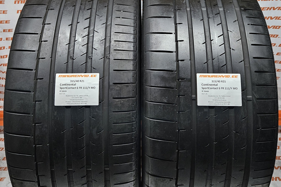 Used summer tire 315/40R21 Continental SportContact 6 FR 111/Y MO
