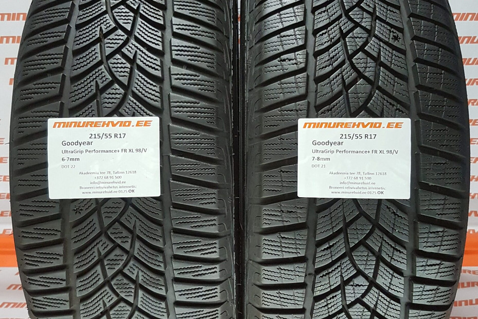 Used studless winter tire 215/55R17 GoodYear UltraGrip Performance+ FR XL 98/V/