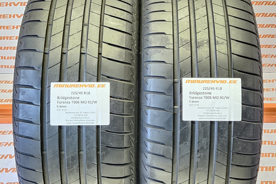 Kasutatud suverehv 225/45R18 Bridgestone Turanza T005 MO 91/W