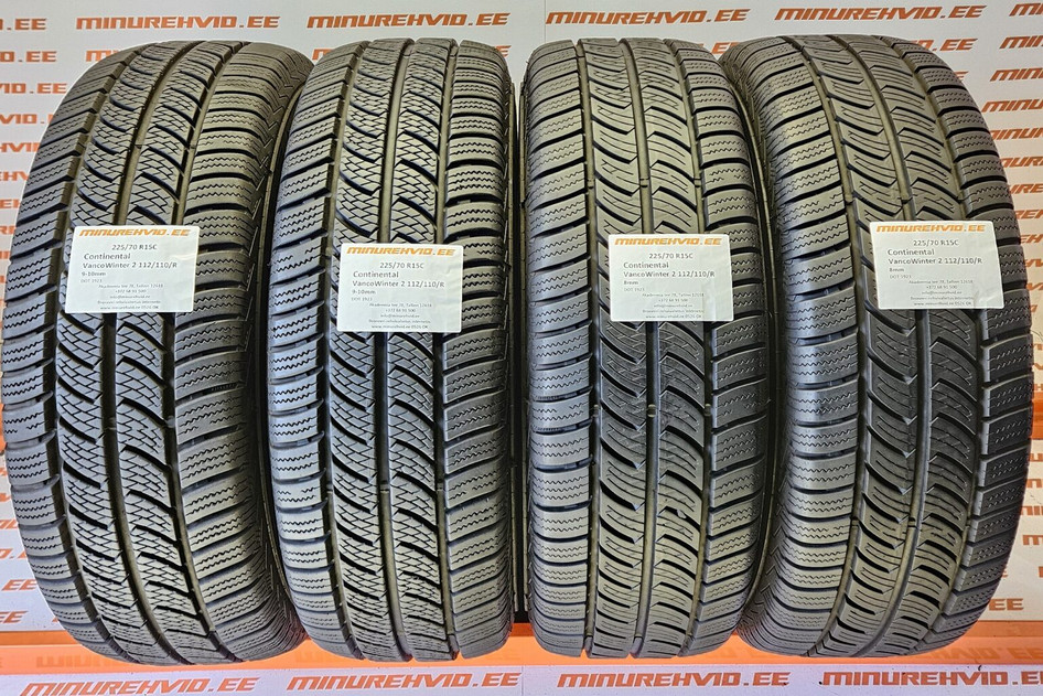 Used studless winter tire 225/70R15 Continental VancoWinter 2 112/110/R