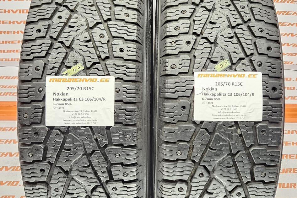 Подержанный шипованная шина 205/70R15 Nokian Hakkapeliita C3 106/104/R