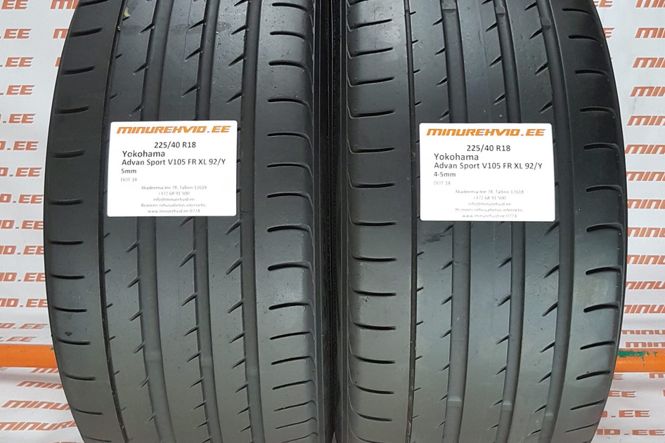 Kasutatud suverehv 225/40R18 Yokohama Advan Sport V105 FR XL 92/Y