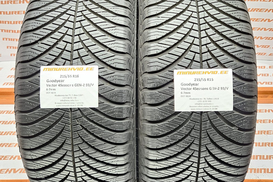 Used studless winter tire 215/55R16 GoodYear Vector 4Seasons GEN-2 93/V