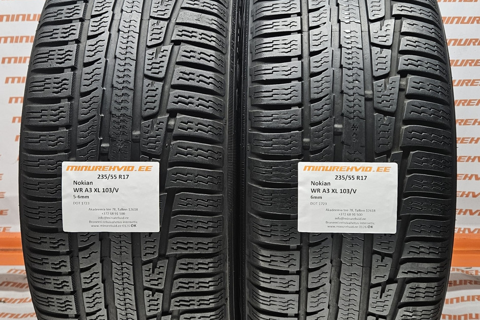 Подержанный нешипованная шина 235/55R17 Nokian WR A3 XL 103/V