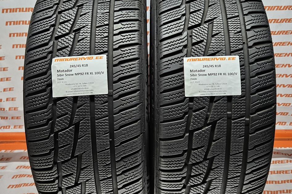 Used studless winter tire 245/45R18 Matador Sibir Snow MP92 FR XL 100/V