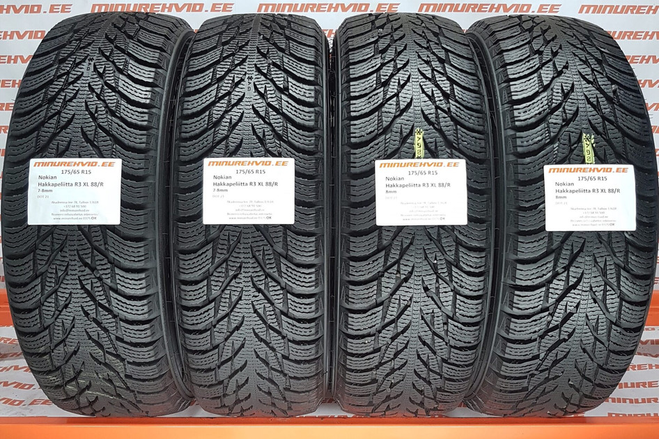 Used studless winter tire 175/65R15 Nokian Hakkapeliitta R3 XL 88/R 21