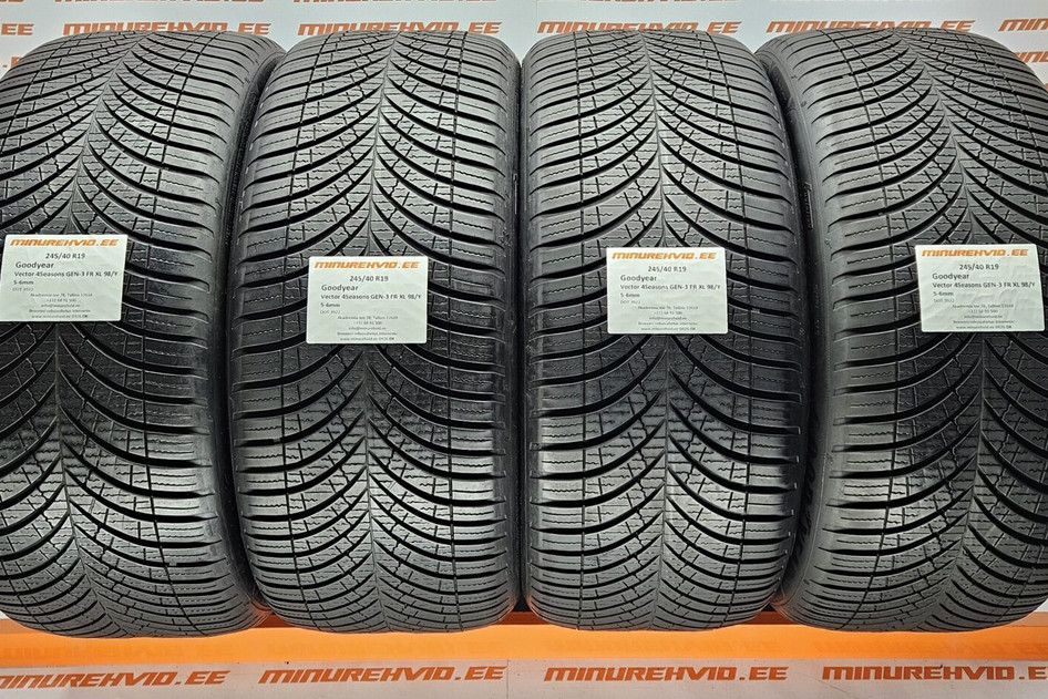 Подержанный нешипованная шина 245/40R19 GoodYear Vector 4Seasons GEN-3 FR XL 98/Y 3922