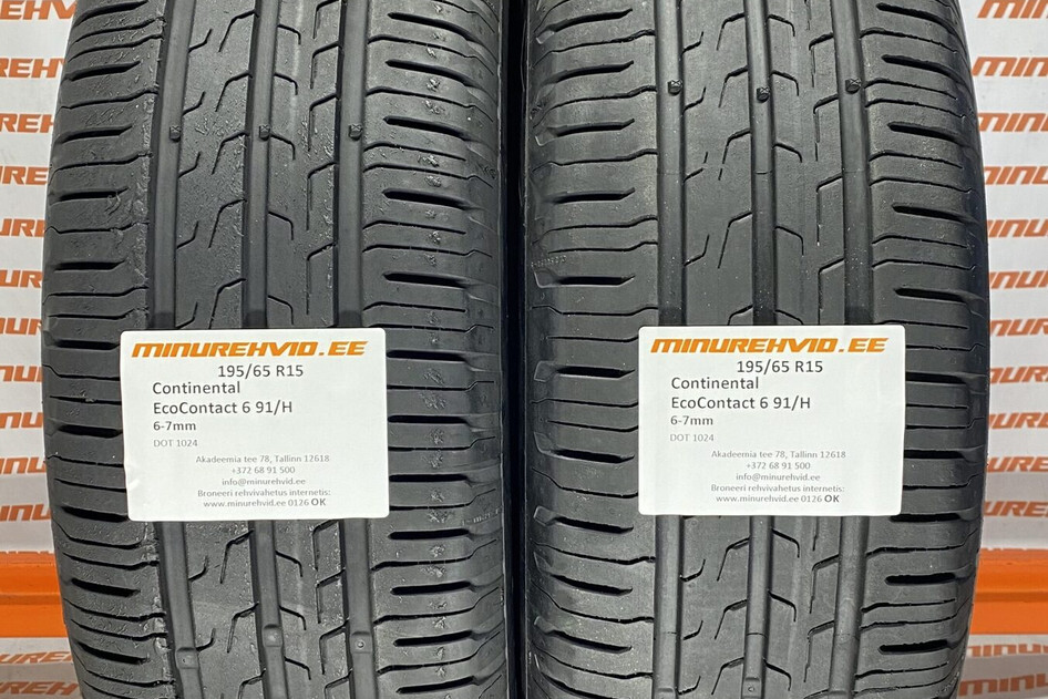 Used summer tire 195/65R15 Continental EcoContact 6 91/H