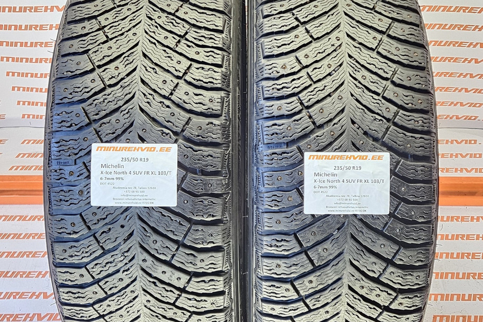 Подержанный шипованная шина 235/50R19 Michelin X-Ice North 4 SUV FR XL 103/T