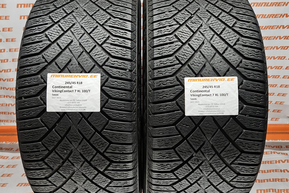 Lietots studless winter tire 245/45R18 Continental VikingContact 7 FR XL 100/T/