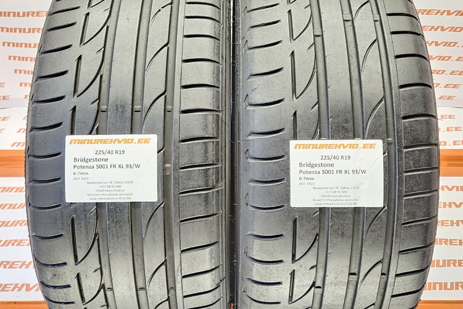 Kasutatud suverehv 225/40R19 Bridgestone Potenza S001 FR XL 93/W 1922