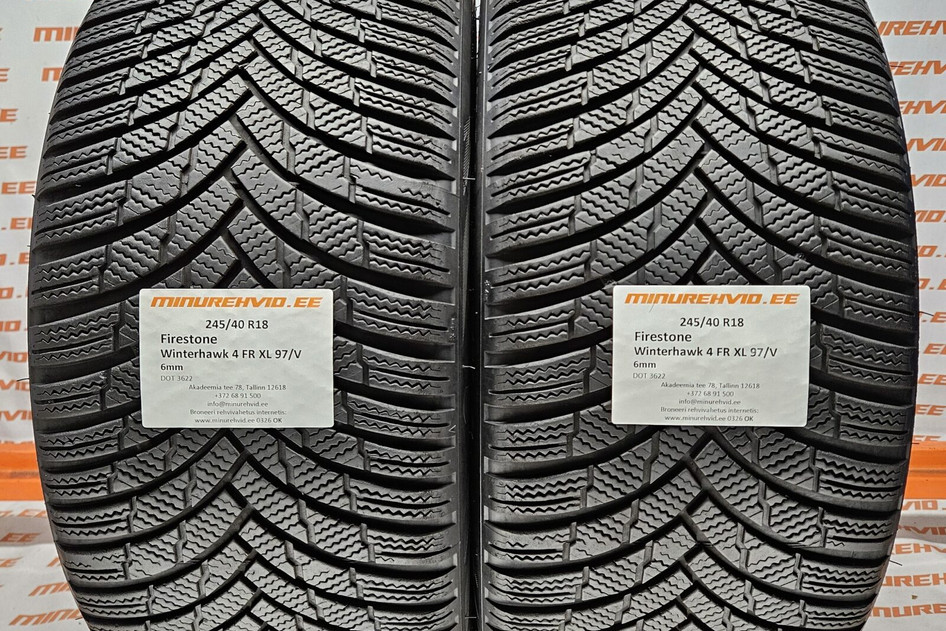 Used studless winter tire 245/40R18 Firestone Winterhawk 4 FR XL 97/V