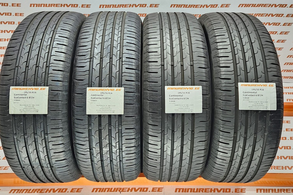 Used summer tire 195/55R16 Continental EcoContact 6 87/H 1923 + 1324