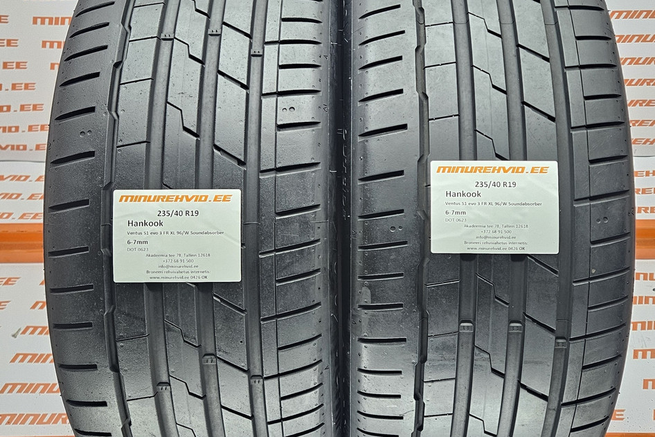 Kasutatud suverehv 235/40R19 Hankook Ventus S1 Evo 3 FR XL 96/W Sound Absorber.