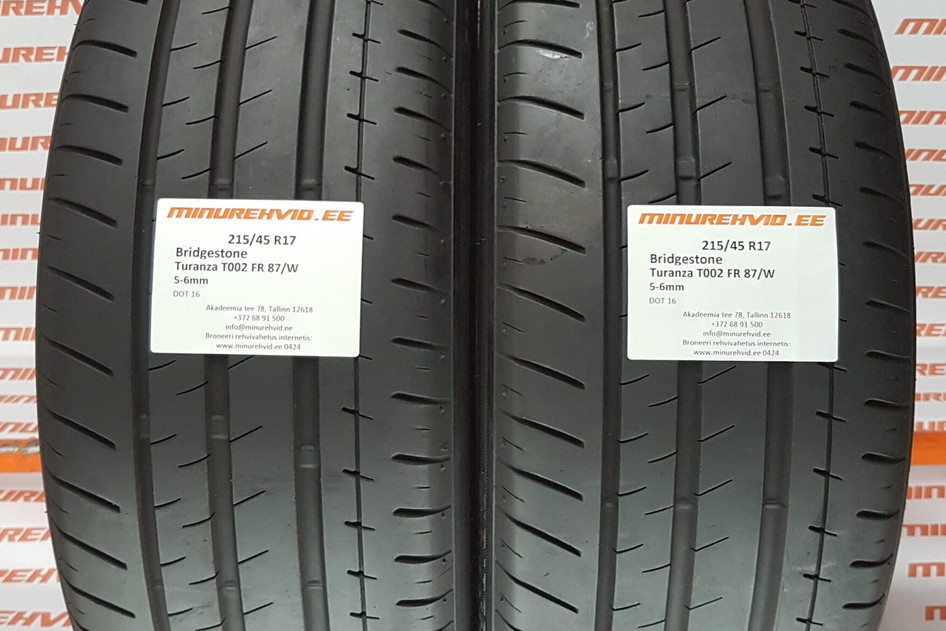 Kasutatud suverehv 215/45R17 Bridgestone Turanza T002 FR 87/W/