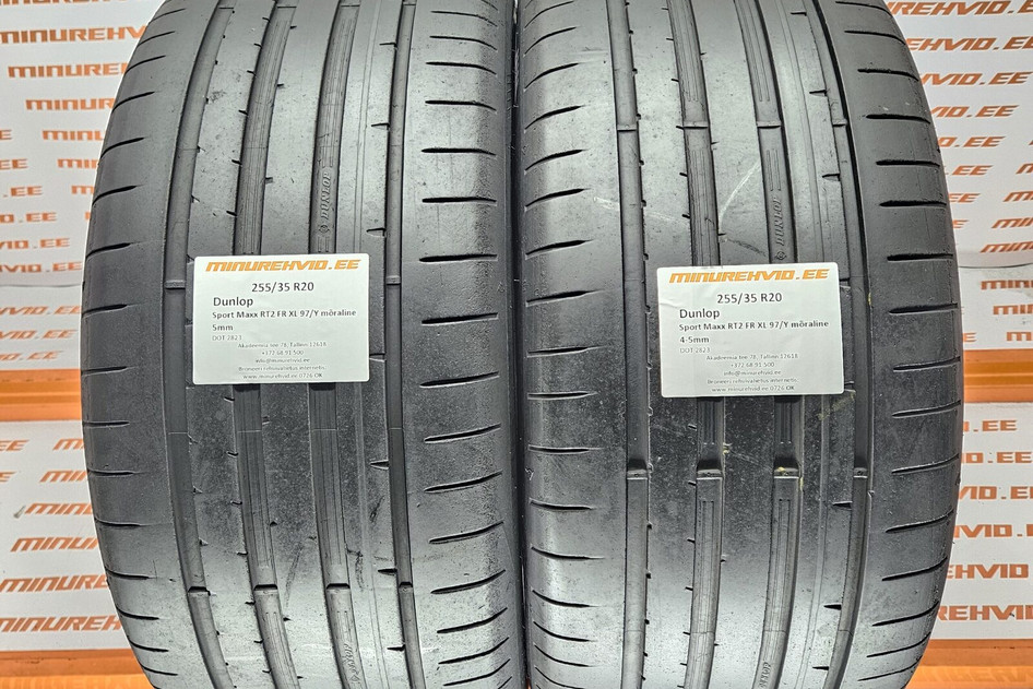 Used summer tire 255/35R20 Dunlop Sport Maxx RT2 FR XL 97/Y mõraline