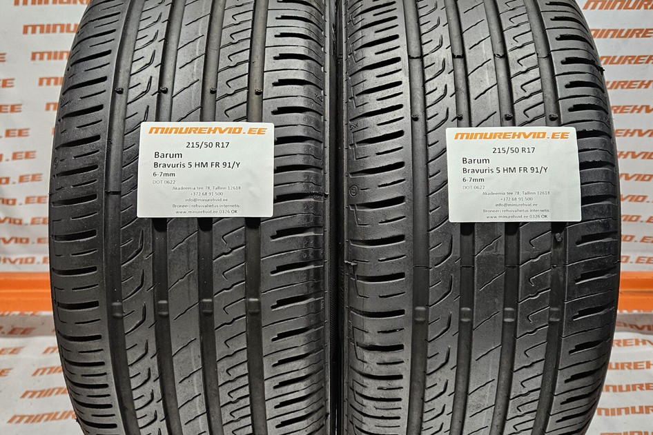 Kasutatud suverehv 215/50R17 Barum Bravuris 5 HM FR 91/Y