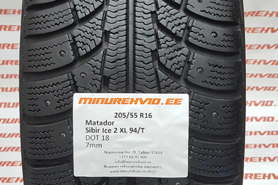 Used studded tire 205/55R16 Matador Sibir Ice 2 XL 94/T/